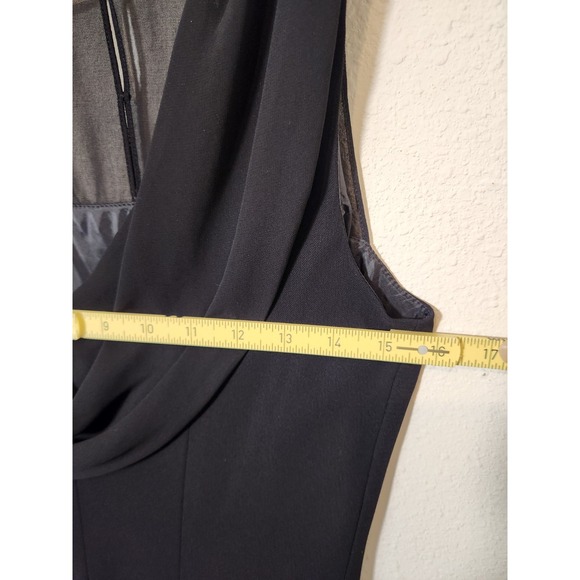 NWT Evan-Picone Embellished Rhinestone Black Illusion Chiffon Cocktail Dress 6 - Picture 8 of 8